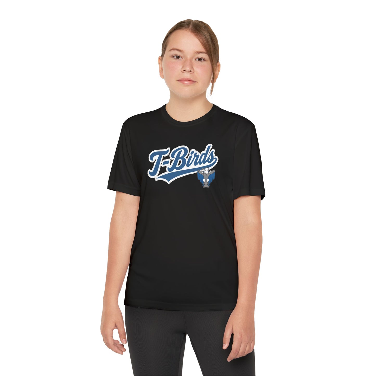 Cross County. Thunderbirds Youth Drifit — Script Logo Team Shirt