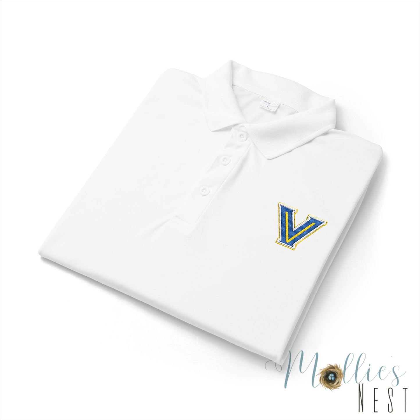 Embroidered V - Valley View Blazers Logo Performance Polo — Moisture-Wicking Sport Shirt