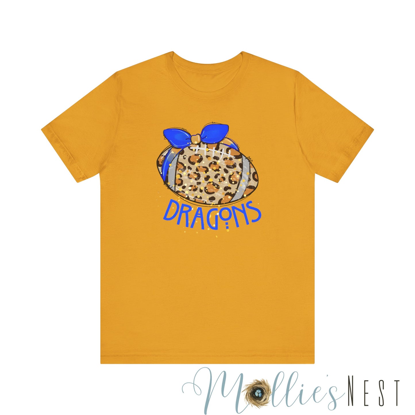 ADULT DRAGONS LEOPARD FOOTBALL. Jersey Short Sleeve Tee