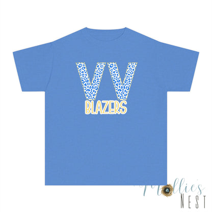 Youth Valley View. VV -Blazers Leopard Monogram Tee