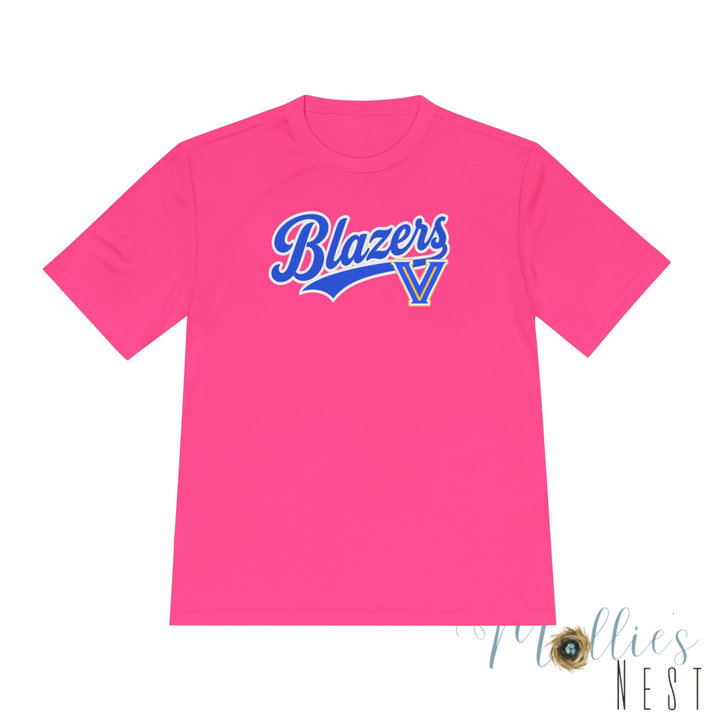 Adult. Blazers Valley View Script Performance Tee – Moisture-Wicking Athletic Shirt