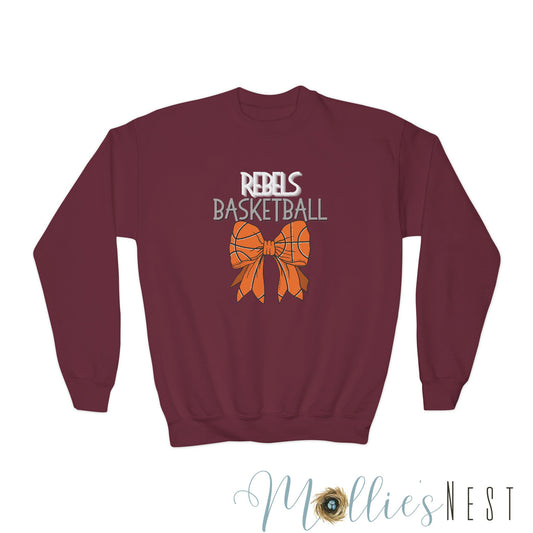 Youth Crewneck Sweatshirt. Rebels Basketball