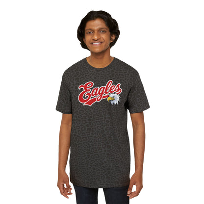 Eagles Graphic Tee — Leopard or Camo Shirt with Eagle Head (Green & Red)