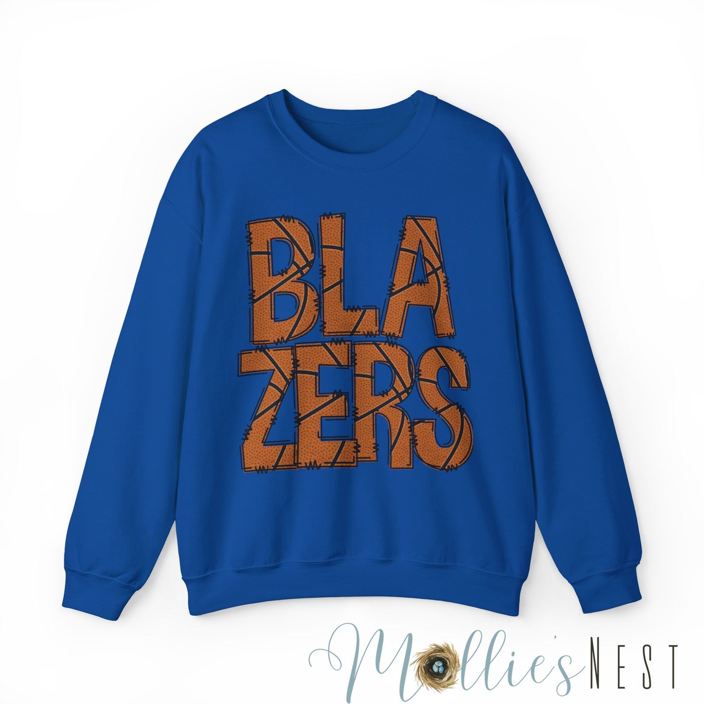 Unisex Heavy Blend™ Crewneck Sweatshirt. BLAZERS BASKETBALL FONT