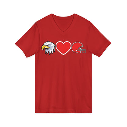 Eagle - Heart - Helmet V-Neck Tee — Football Fan Love Shirt. Eagles