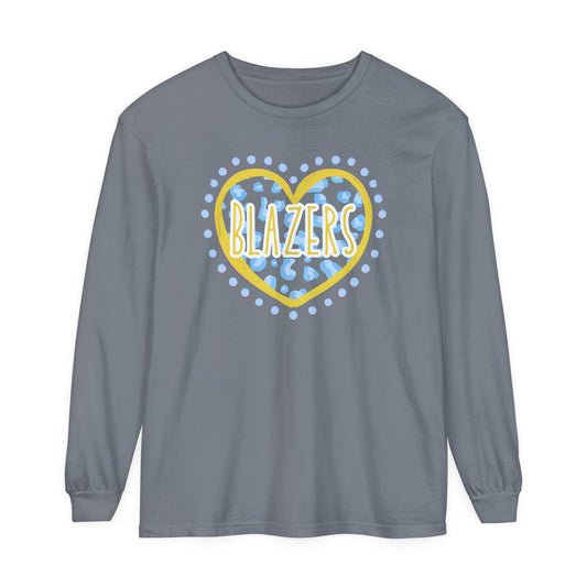 Blazers Heart Garment-dyed Long Sleeve T-Shirt