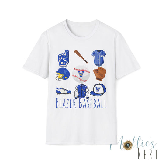 Blazer Baseball Icons T-Shirt. Valley View
