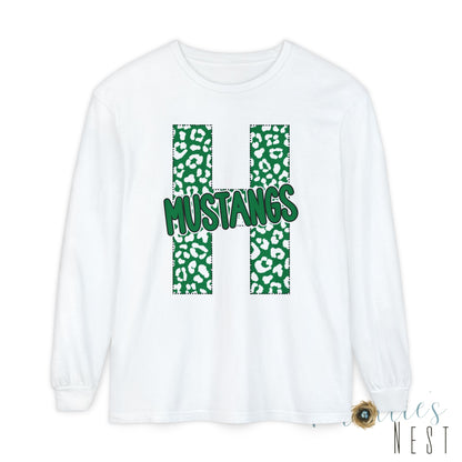 Hoxie Mustangs "H" Leopard Print Long Sleeve T-Shirt