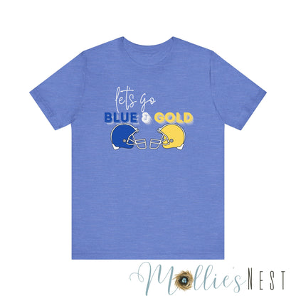 ADULT. Blue & Gold Jersey Short Sleeve Tee