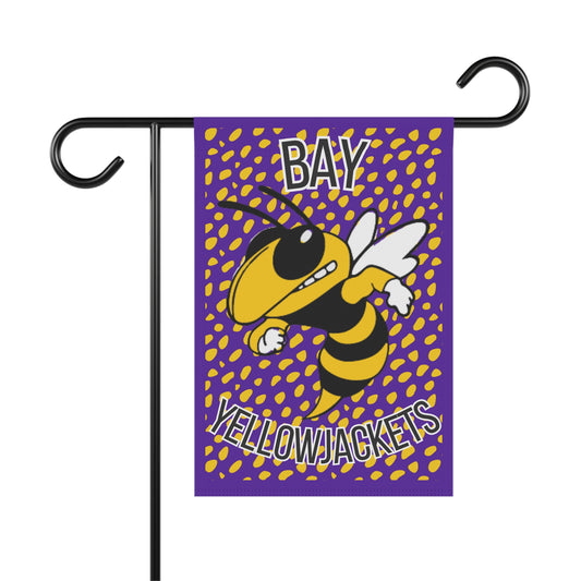 Bay Yellowjackets Flag — Purple Mascot Yard Banner