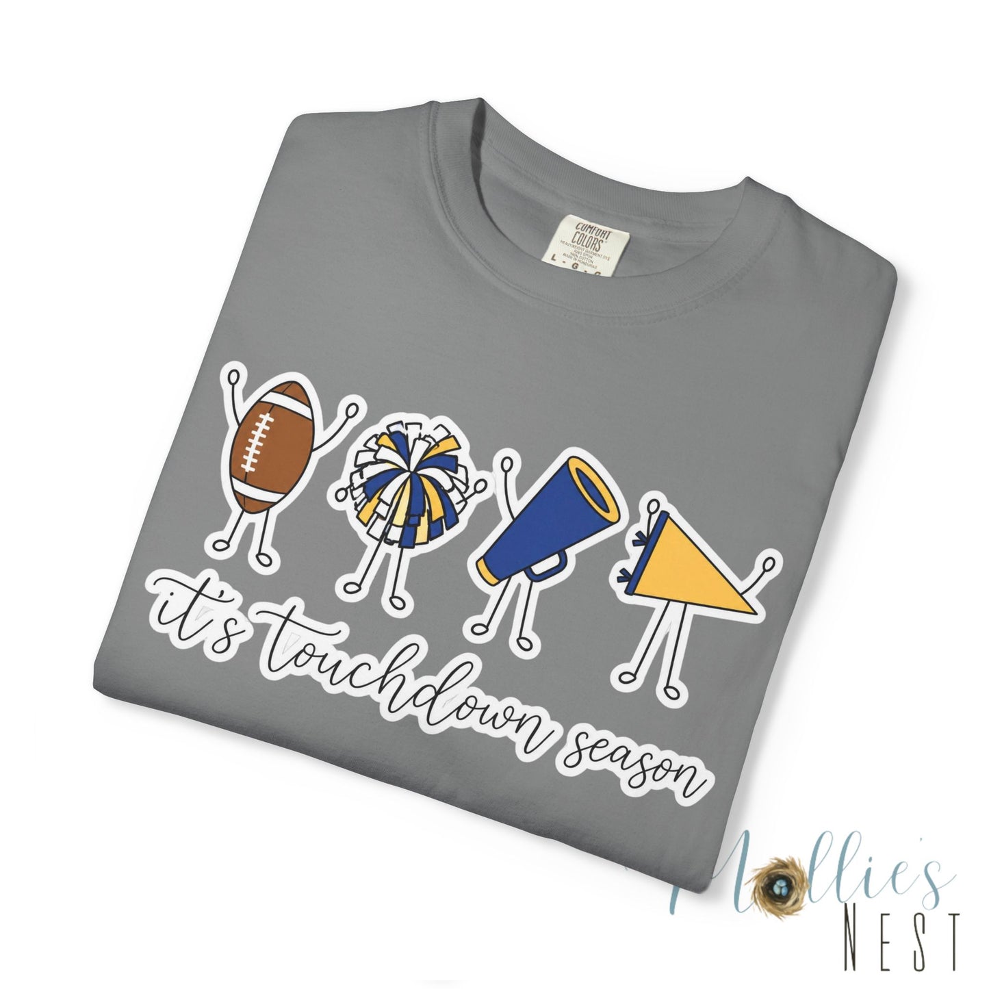 Touchdown Season (Blue/Yellow) T-Shirt — Football Friends Graphic Tee