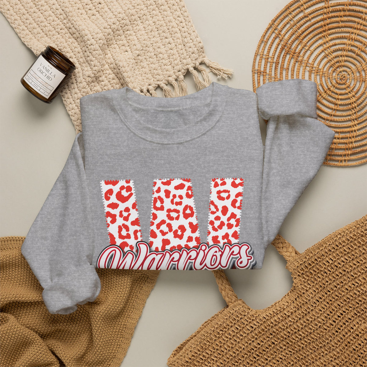 Adult. Westsie Warriors Leopard Print "W" Sweatshirt