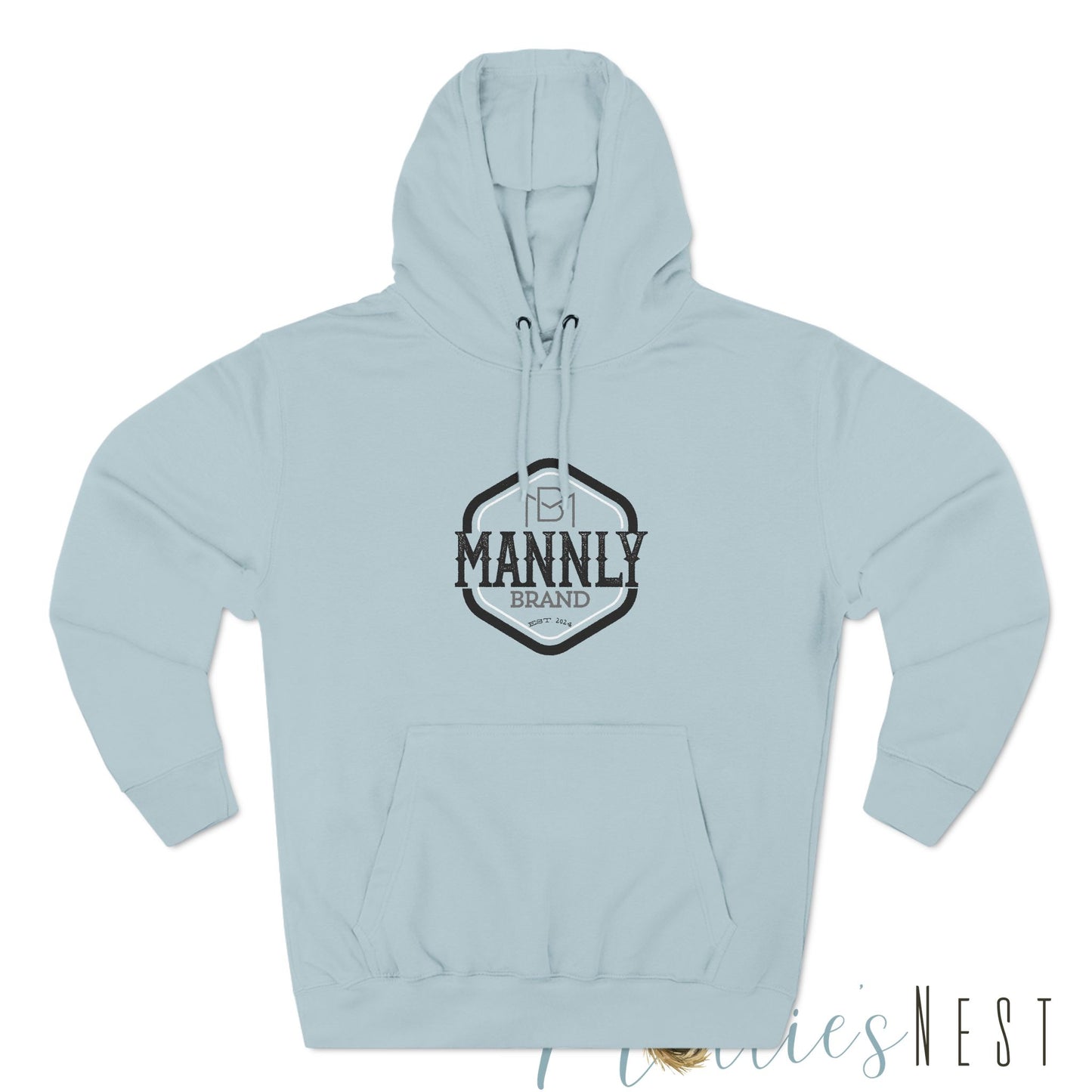 Three-Panel Fleece Hoodie. MANNLY Brand