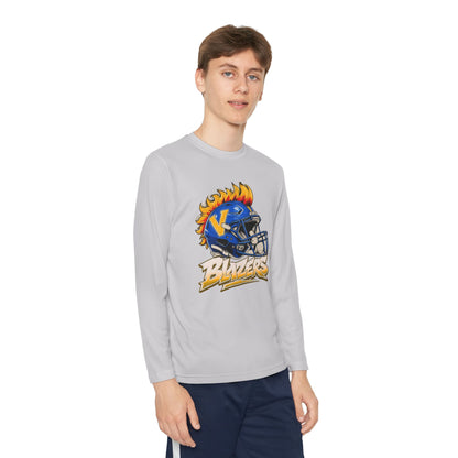Youth Long Sleeve Drifit – Blazers Flaming Helmet Football Shirt