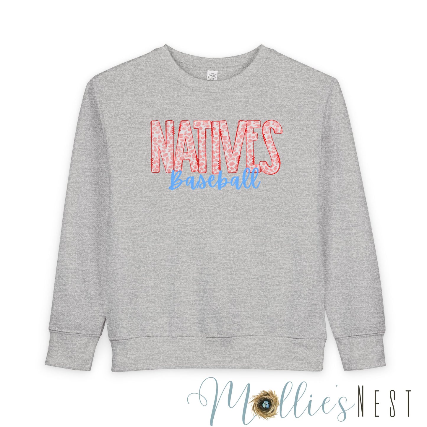 Natives Baseball Toddler Sweatshirt, Cute Kids Gift, Baseball Fan Apparel, Playful Toddler Gear, Sporty Children’s Clothing