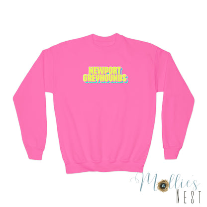 YOUTH. Newport Greyhounds Neon Crewneck Sweatshirt