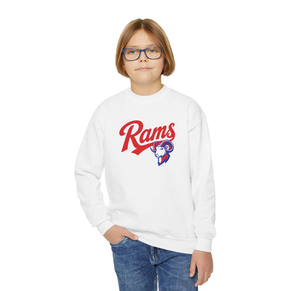 Youth Sweatshirt — Paragould 'Rams' Retro Script with Ram Head Logo