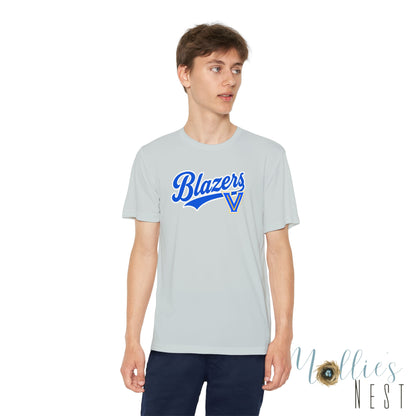 Blazers Youth Drifit — Blue Script Logo Team Shirt