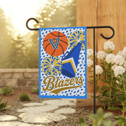 Blazers Basketball & Cheer Yard Flag — Cheer Megaphone & Pom Poms Yard Banner