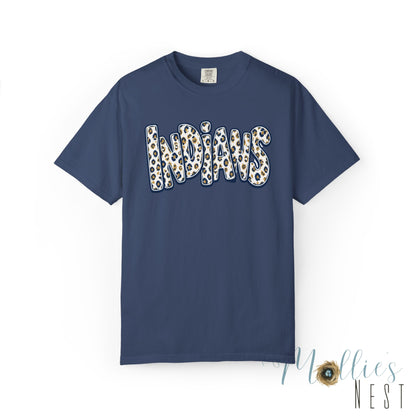 Indians Marked Tree Leopard Stacked Graphic T-Shirt - Adult
