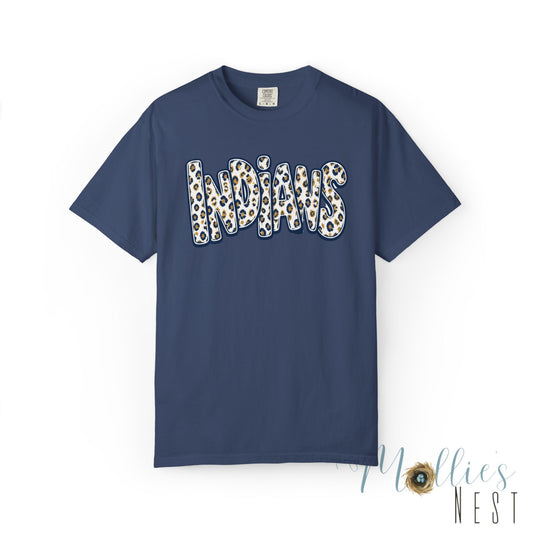 Indians Marked Tree Leopard Stacked Graphic T-Shirt - Adult