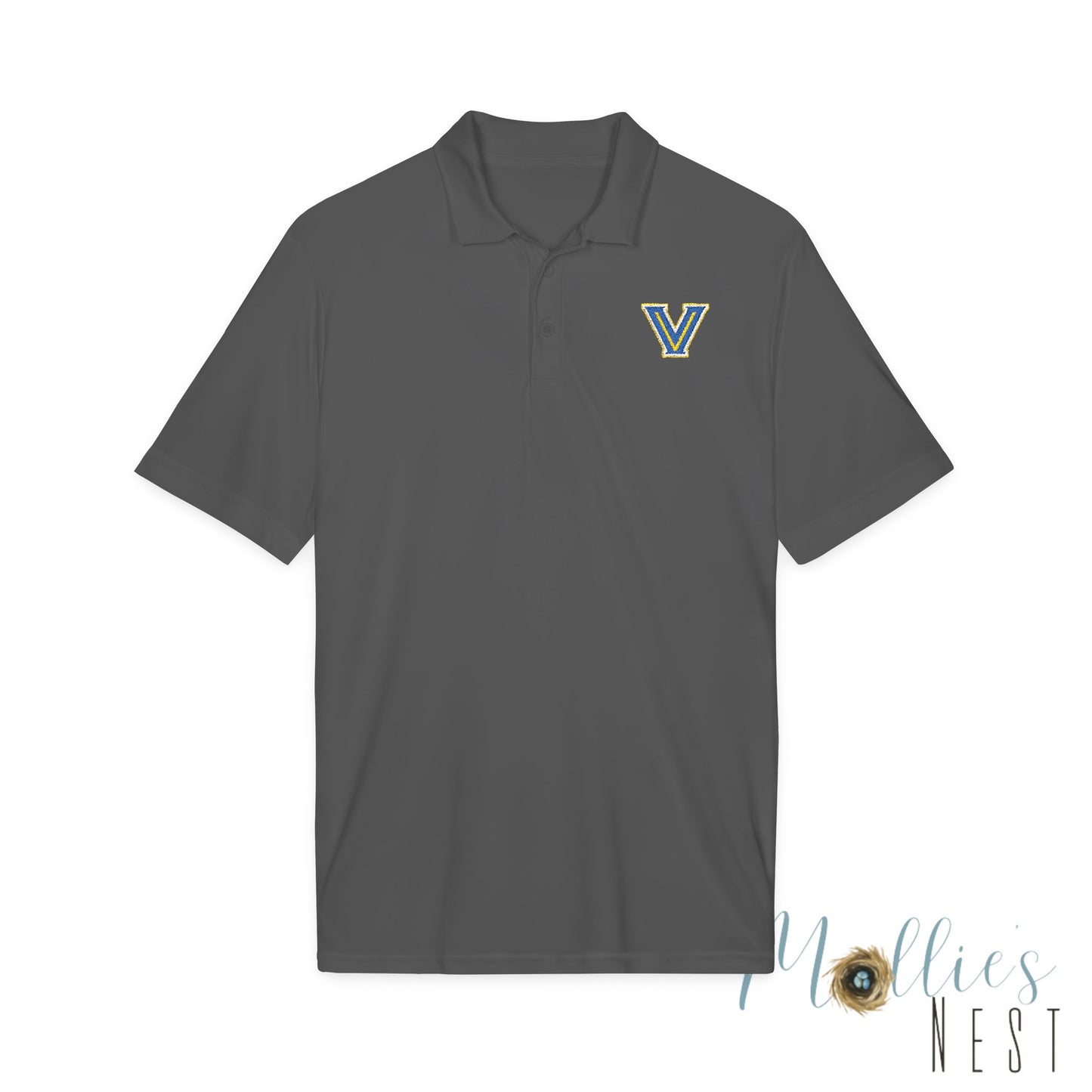 Embroidered V - Valley View Blazers Logo Performance Polo — Moisture-Wicking Sport Shirt