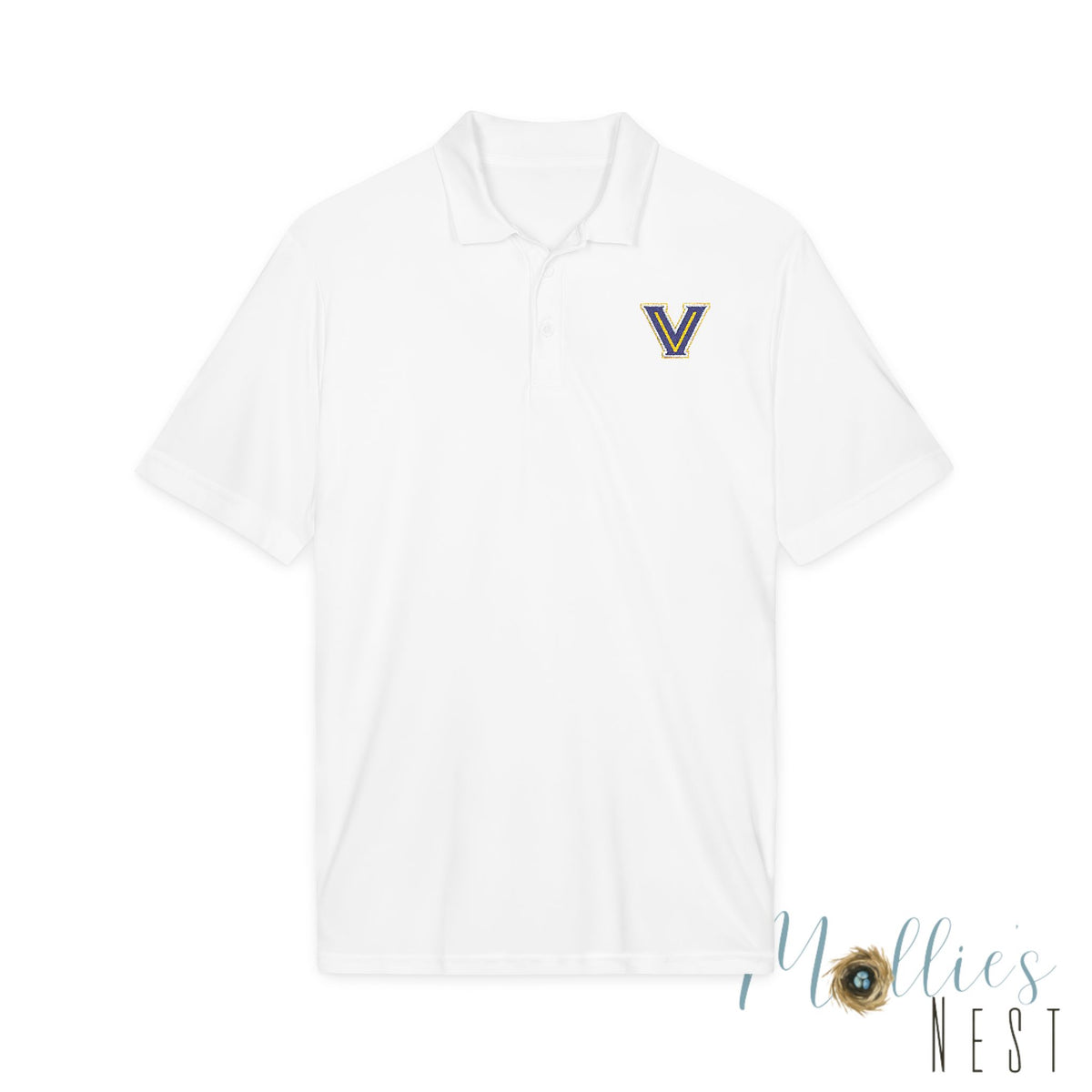 Embroidered 'V' Performance Polo Shirt — Moisture-Wicking Sport-Tek PosiCharge
