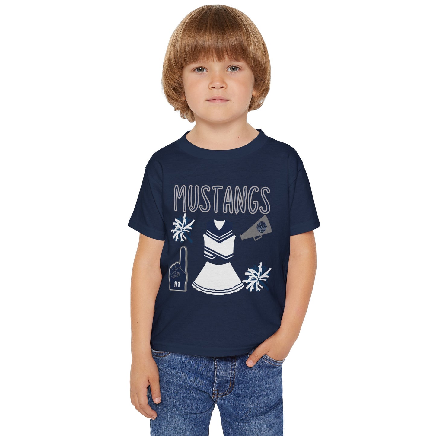 Mustangs. Cheer Heavy Cotton™ Toddler T-shirt