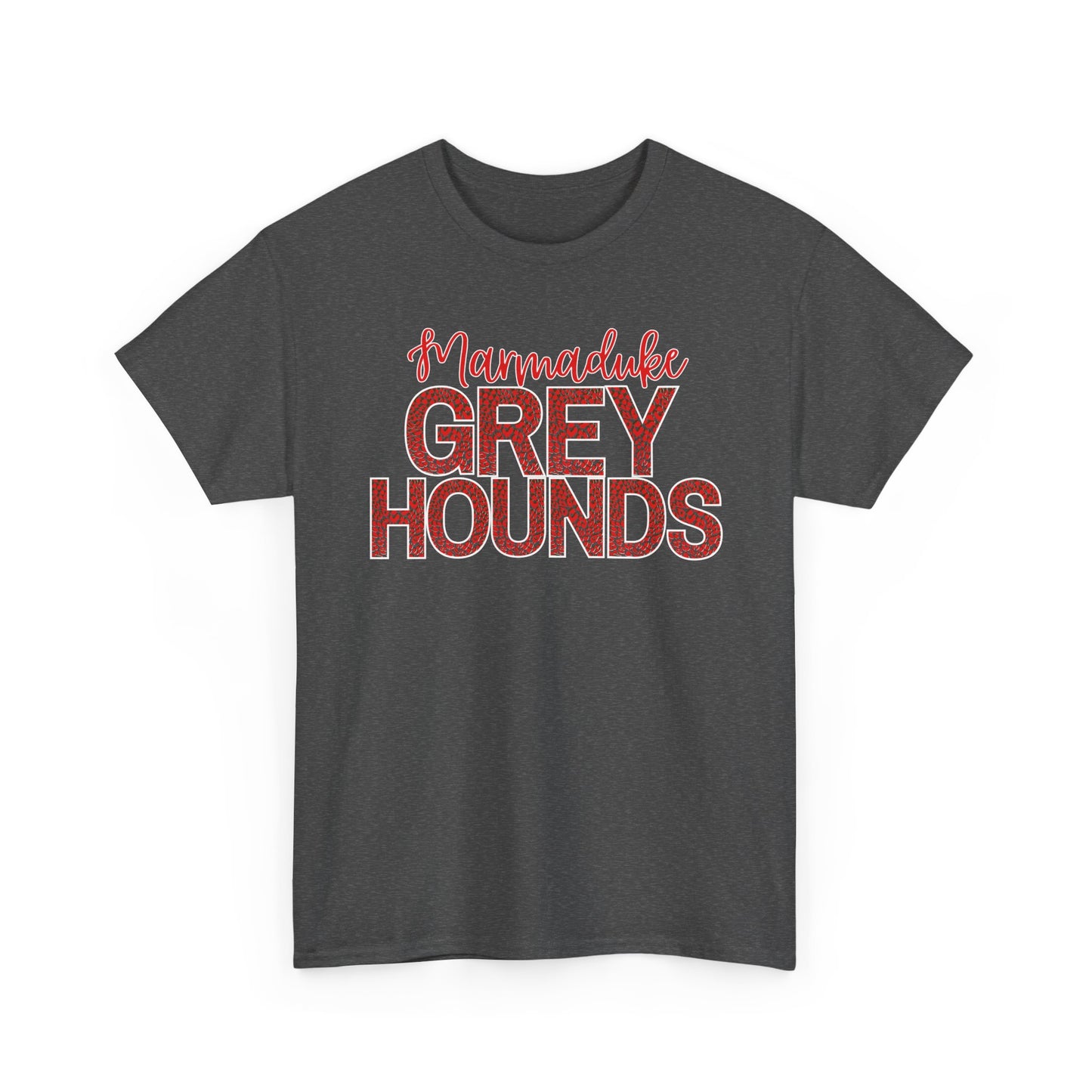 Marmaduke Greyhounds Tee. Red/Black/White