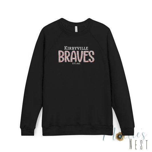 Kirbyville Braves Raglan Sweatshirt - School Spirit Crewneck
