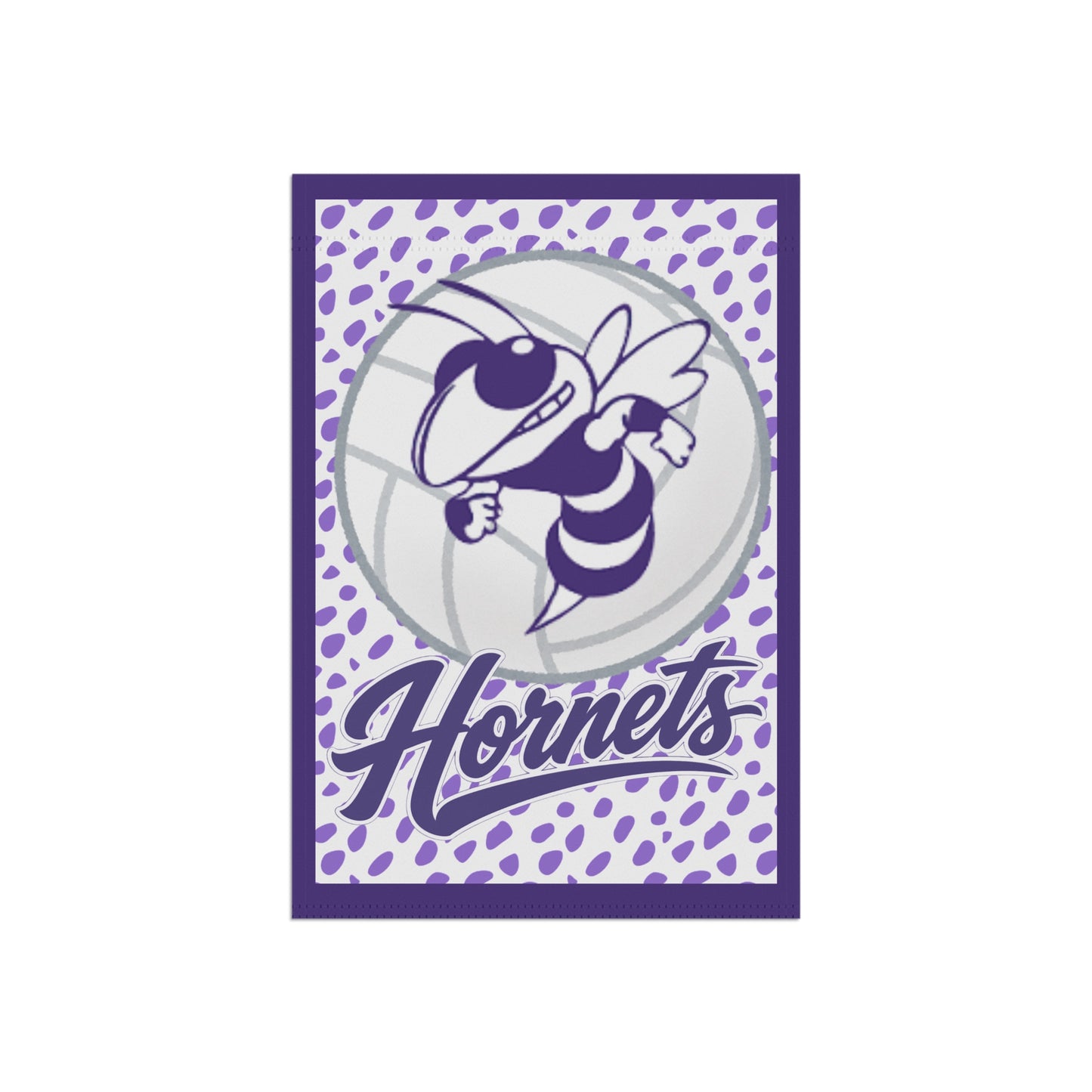 Holcomb Hornets Volleyball Flag — Purple Mascot House Banner