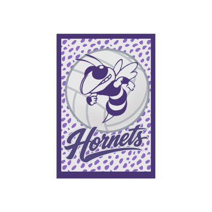 Holcomb Hornets Volleyball Flag — Purple Mascot House Banner