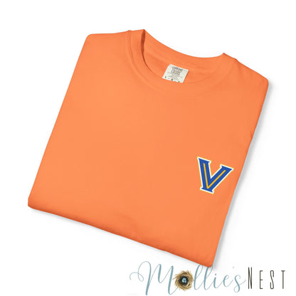 Valley View Light the Flame Football Helmet T-Shirt | Unisex Garment-Dyed Tee for Football Fans, Game Day Shirt, Sports Apparel, Casual Wear