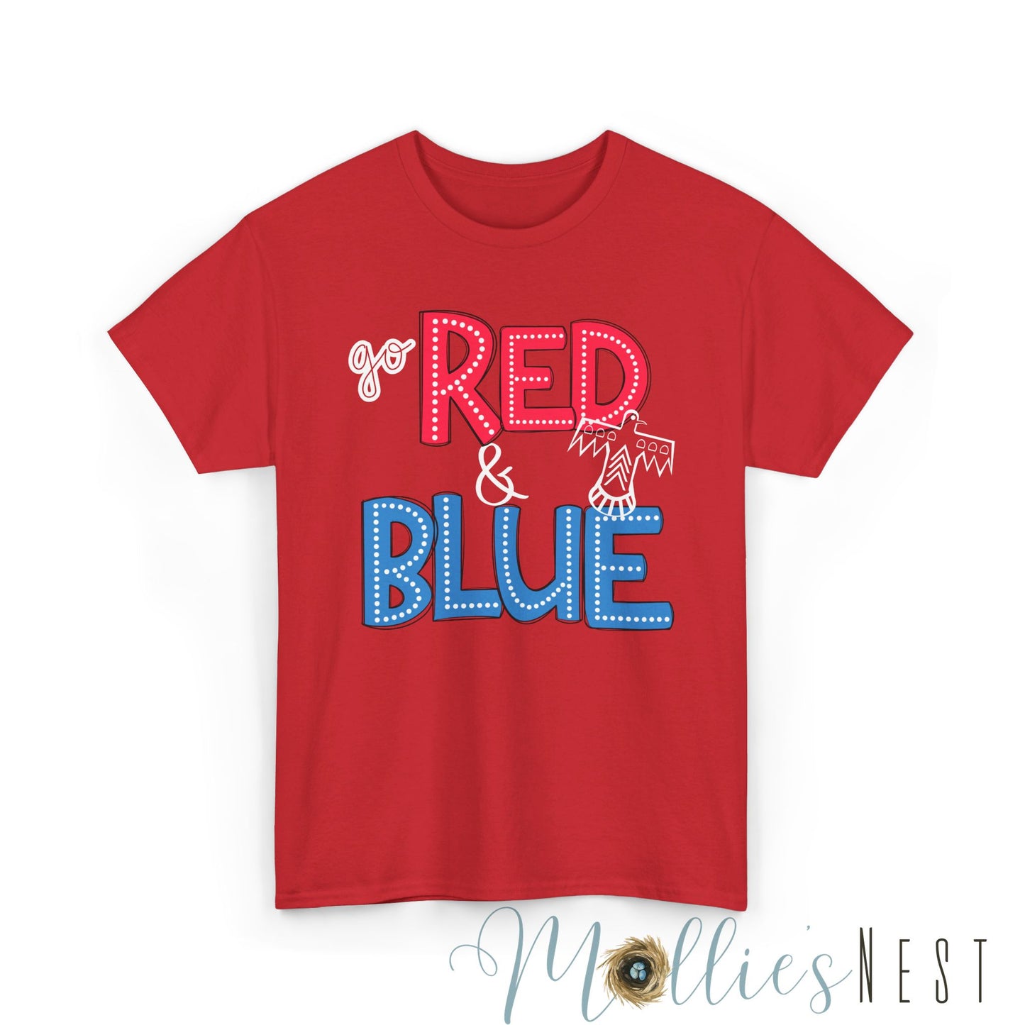 Red.Blue TBirds Heavy Cotton Tee