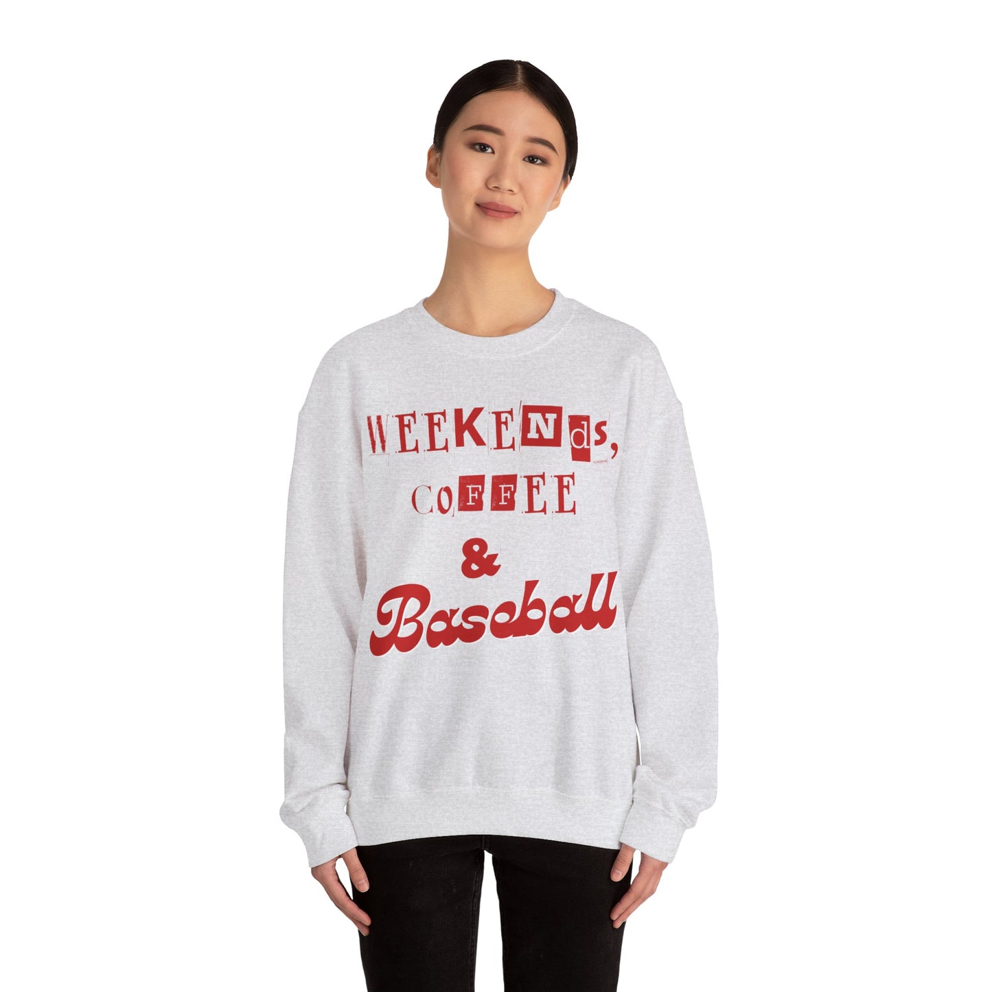 Weekednd, coffee, baseball Heavy Blend™ Crewneck Sweatshirt