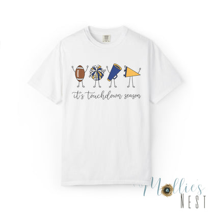 Touchdown Season (Blue/Yellow) T-Shirt — Football Friends Graphic Tee