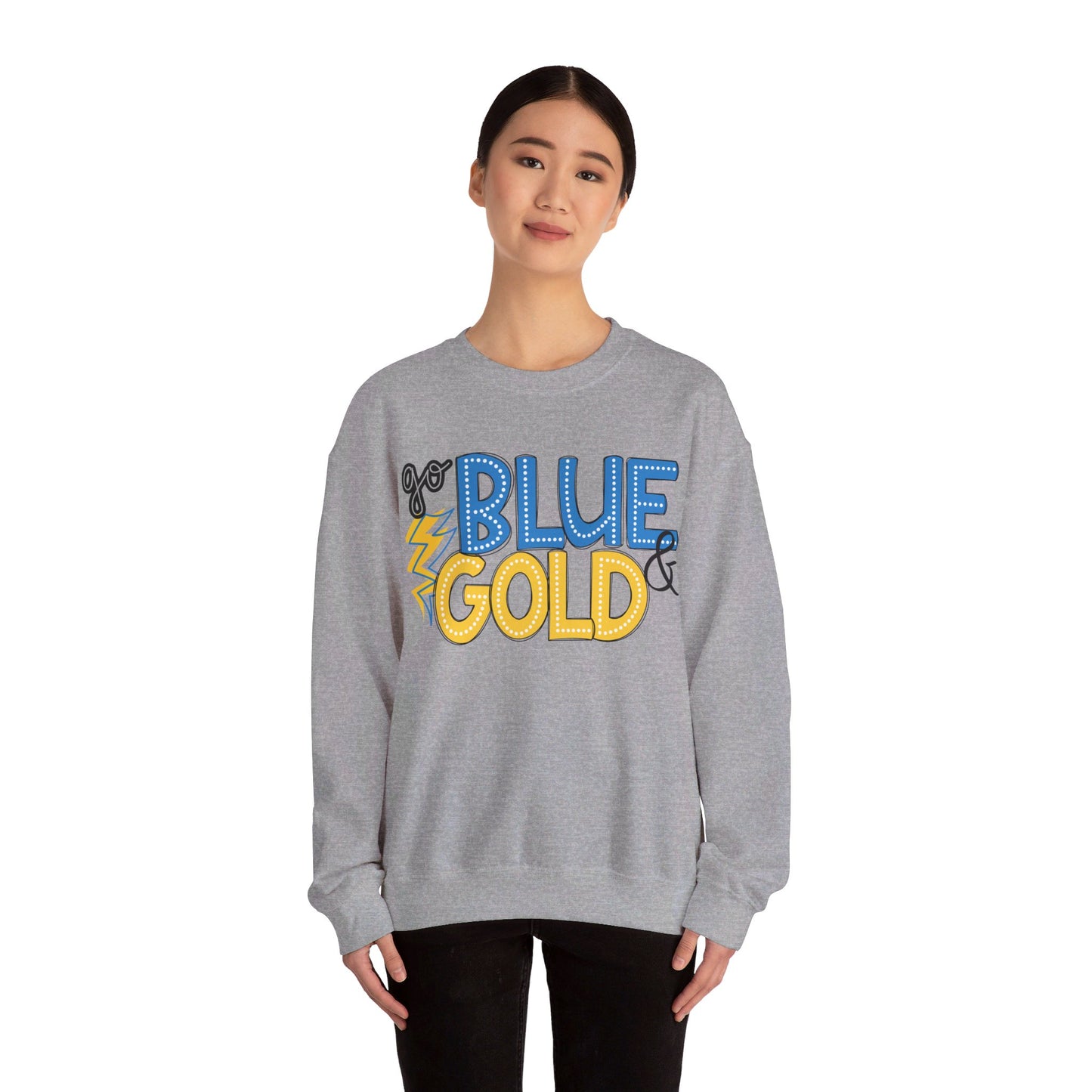 Unisex Blue & Gold Heavy Blend™ Crewneck Sweatshirt