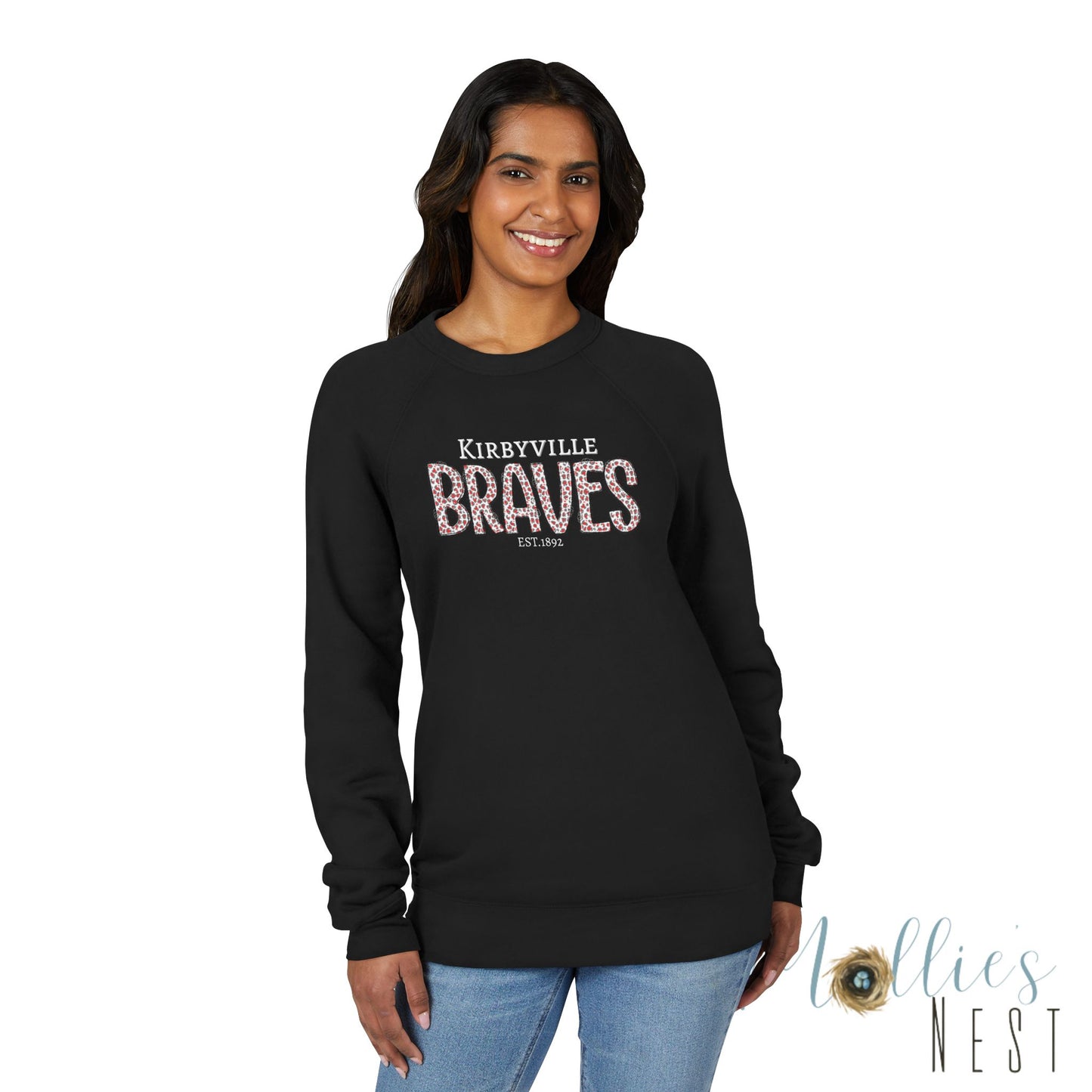 Kirbyville Braves Raglan Sweatshirt - School Spirit Crewneck