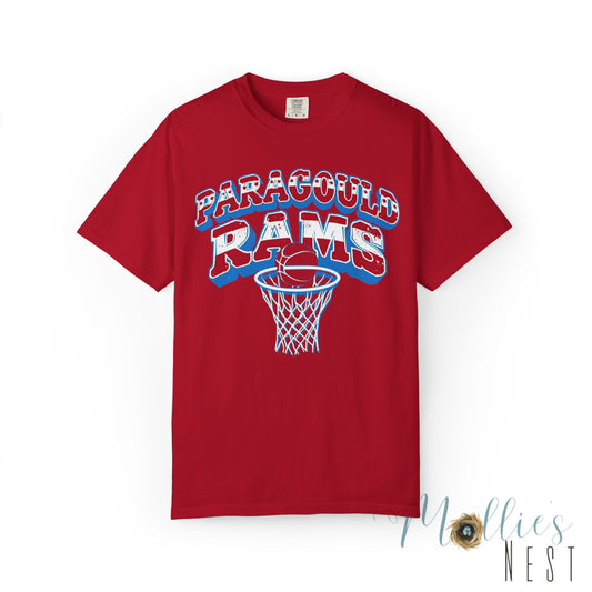 Paragould Rams Retro Basketball. ADULT comfort colors