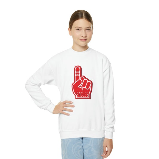 Eagles Foam Finger Youth Crewneck Sweatshirt