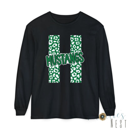Hoxie Mustangs "H" Leopard Print Long Sleeve T-Shirt