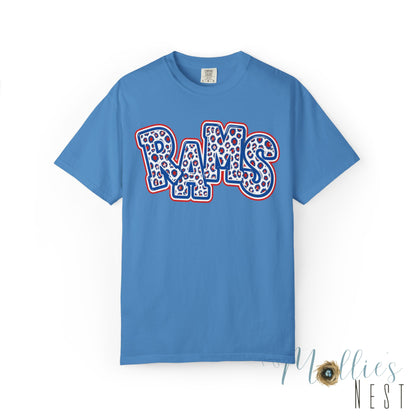 Paragould Rams Leopard Print Retro Logo T-Shirt