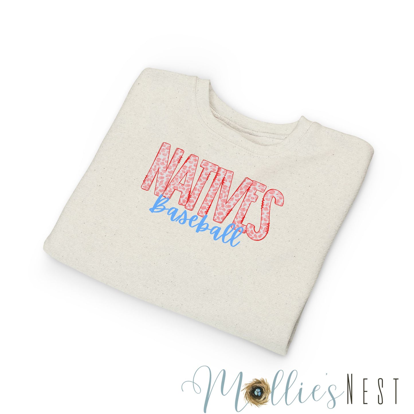 Natives Baseball Toddler Sweatshirt, Cute Kids Gift, Baseball Fan Apparel, Playful Toddler Gear, Sporty Children’s Clothing