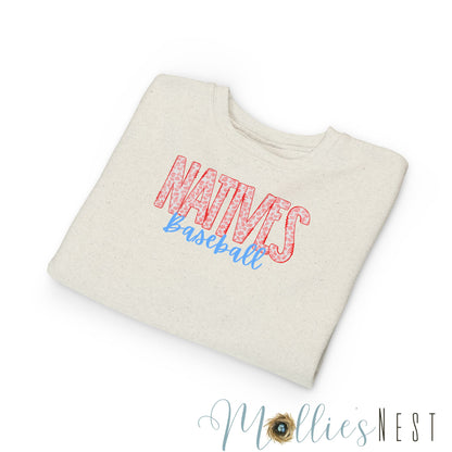 Natives Baseball Toddler Sweatshirt, Cute Kids Gift, Baseball Fan Apparel, Playful Toddler Gear, Sporty Children’s Clothing