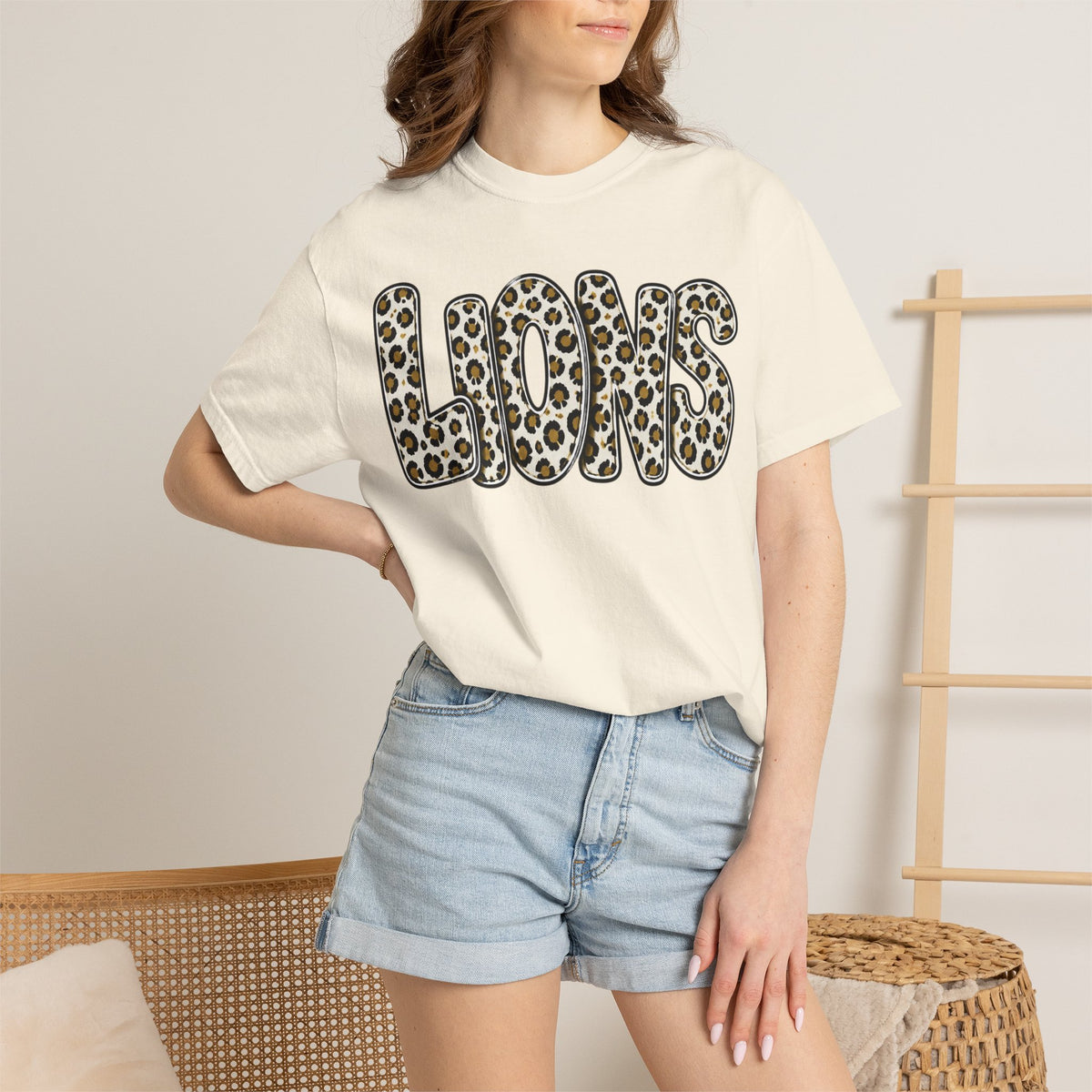 LIONS Leopard Stacked Graphic T-Shirt - ADULT