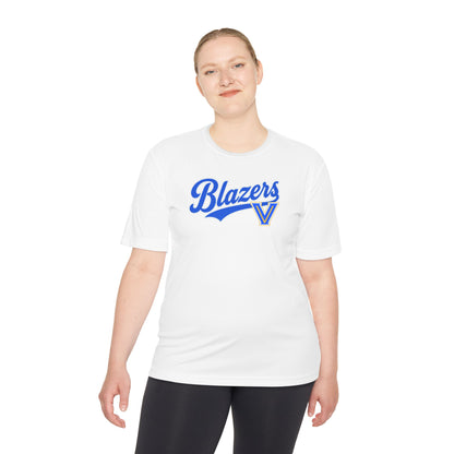 Adult. Blazers Valley View Script Performance Tee – Moisture-Wicking Athletic Shirt