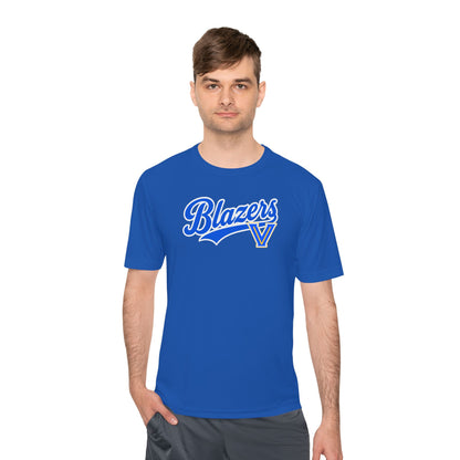 Adult. Blazers Valley View Script Performance Tee – Moisture-Wicking Athletic Shirt