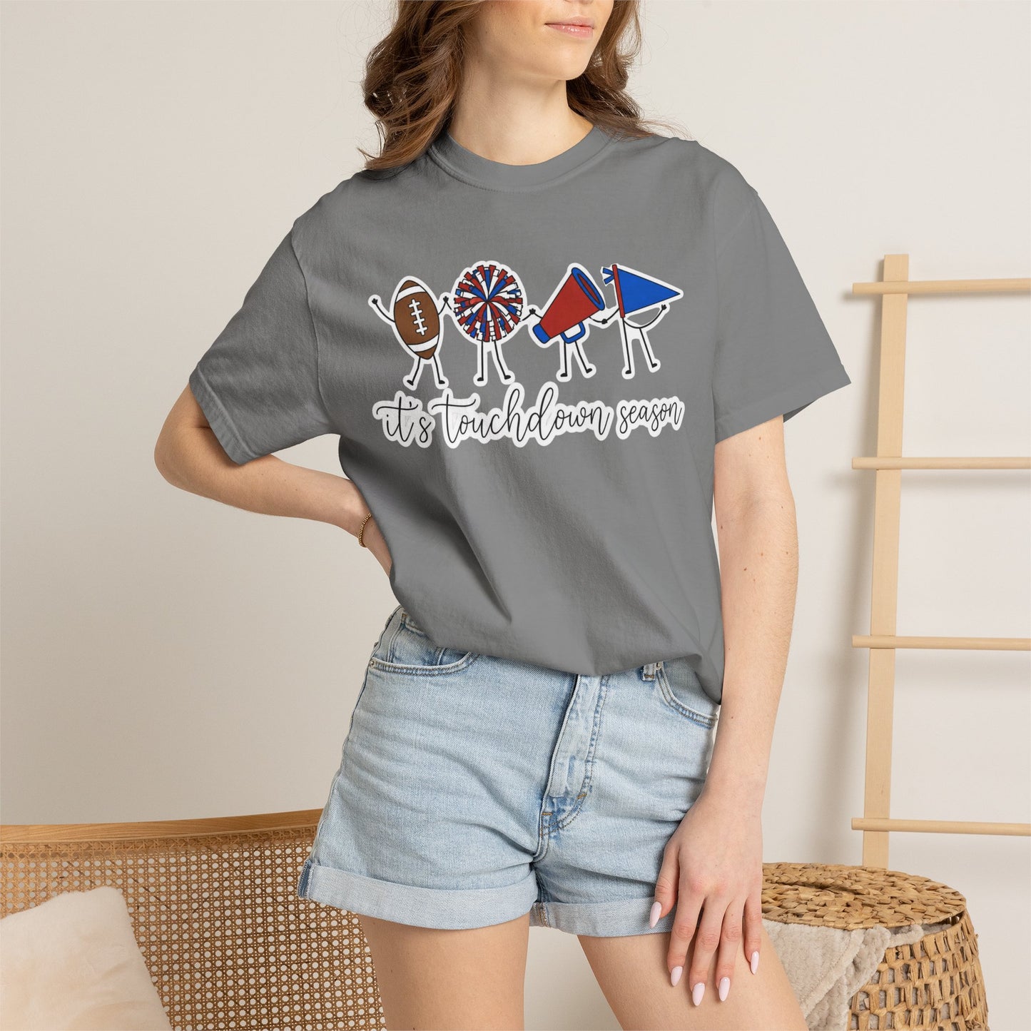 Touchdown Season (Blue/Red) T-Shirt — Football Friends Graphic