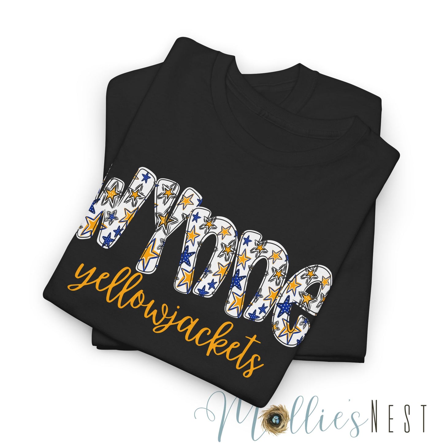Wynne Yellowjackets Shirt. Blue & Gold