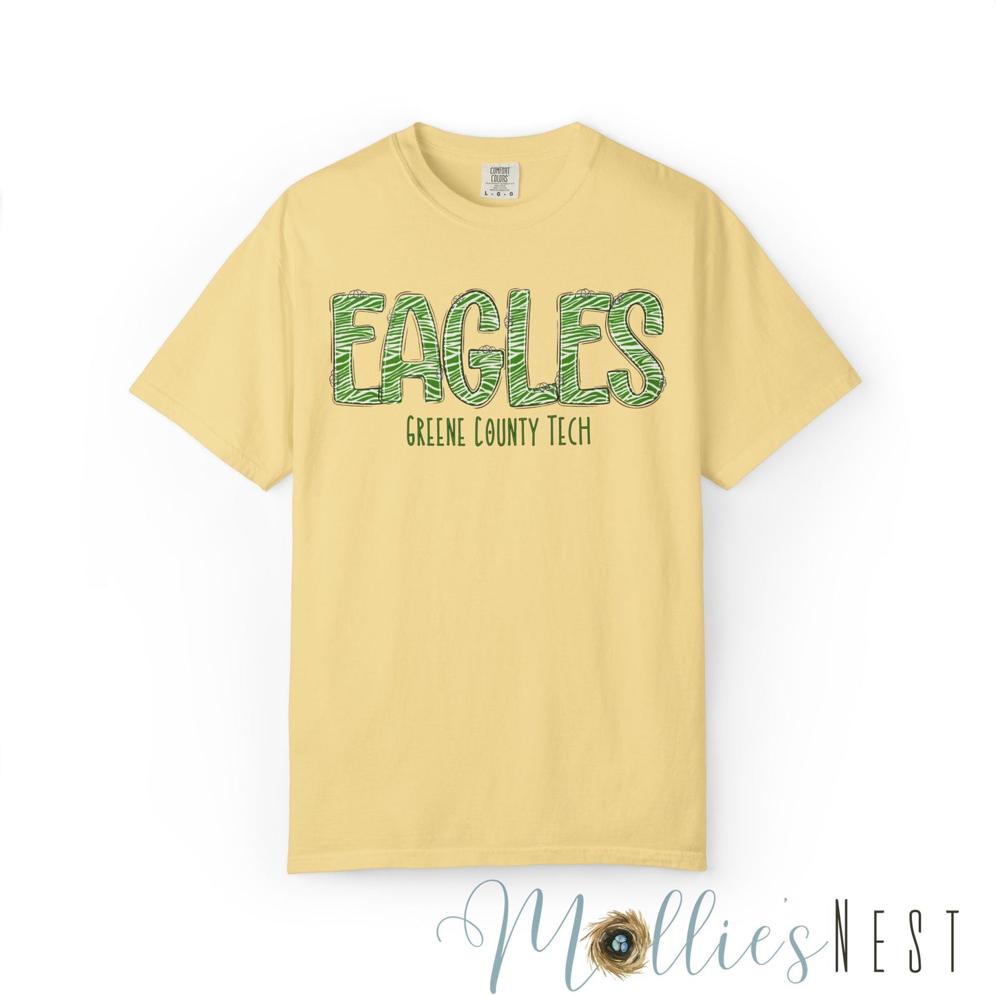 ADULT. Comfort Color Eagles (Green Zebra Print)